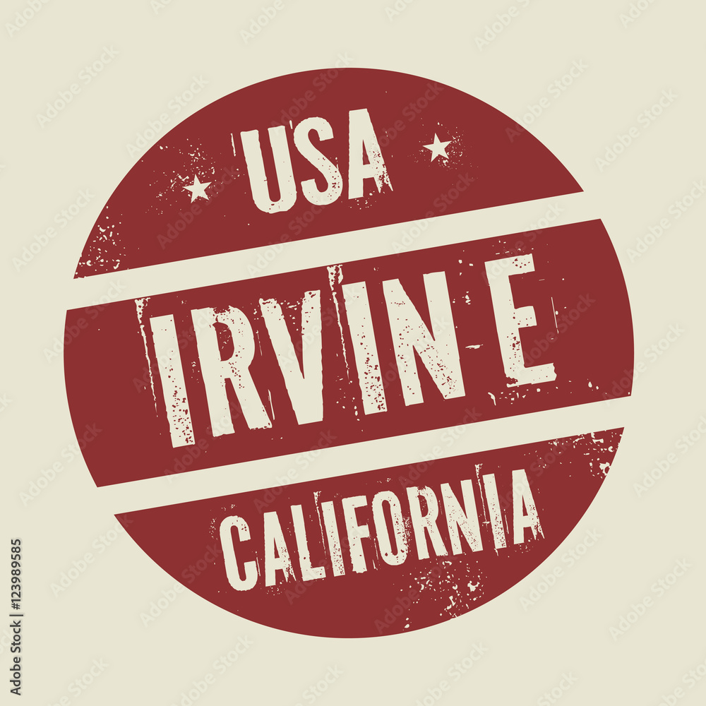 Canvas Prints Grunge vintage round stamp with text Irvine, California