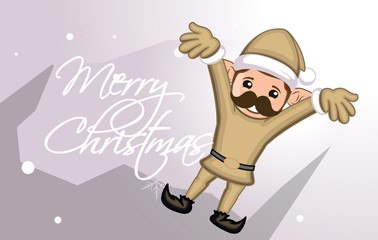 Merry Christmas Greeting with Elf
