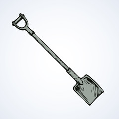 Shovel. Vector drawing