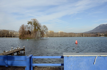 Annecy lake landscape in France