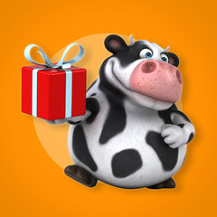 Naklejka premium Fun cow - 3D Illustration