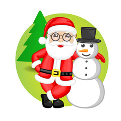 Santa with Snowman Character