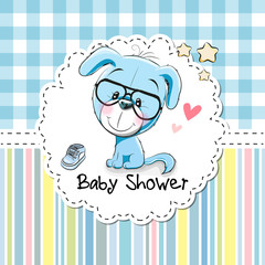 Baby Shower Greeting Card with Puppy