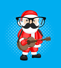 Santa Claus Playing Guitar