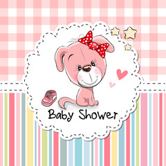 Baby Shower Greeting Card with Puppy