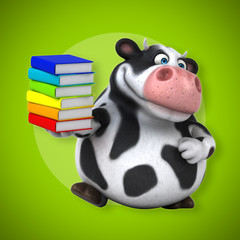 Naklejka premium Fun cow - 3D Illustration