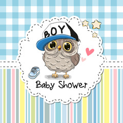 Baby Shower Greeting Card with Owl