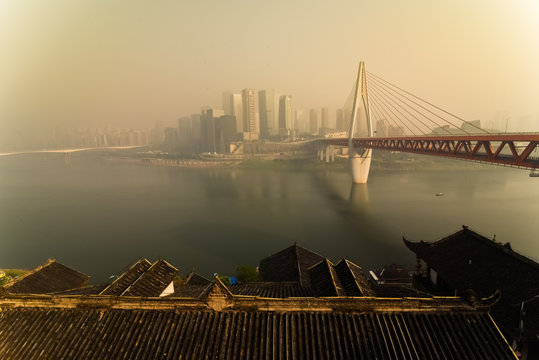 Chongqing Cityscape,yangtze River Bridge