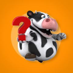 Naklejka premium Fun cow - 3D Illustration
