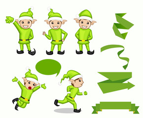 Christmas Elf Character Poses and Expressions