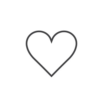 Love symbol. heart line icon, outline vector logo illustration, linear pictogram isolated on white