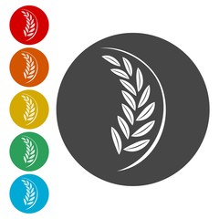 Wheat Ears Icons and Logo Set 