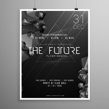 stylish minimal darl flyer template with event details