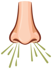 nose and sneezing (sniffle design)