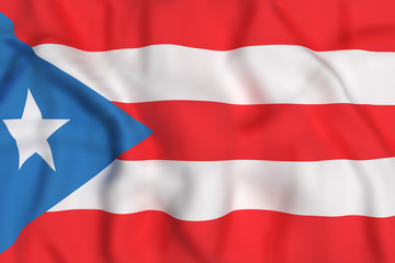Fototapeta na wymiar Commonwealth of Puerto Rico flag waving
