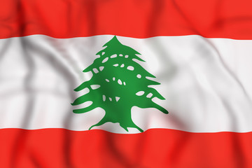 Lebanon flag waving