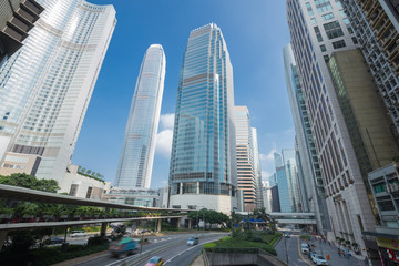 Fototapeta na wymiar HONG KONG - SEPTEMBER 25, 2015: Hong Kong city and traffic at Hong Kong, China