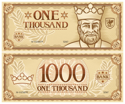 one thousand abstract banknote