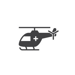 Air Ambulance symbol. helicopter icon vector, solid logo illustration, pictogram isolated on white