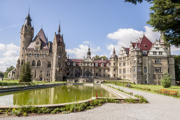 View on Moszna Castle - Poland, Europe.