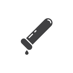 test tube, blood sample icon vector, solid logo illustration, pictogram isolated on white