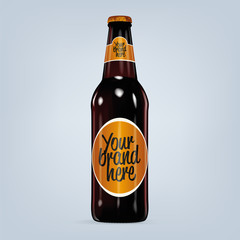 Realistic isolated blank bottle of beer