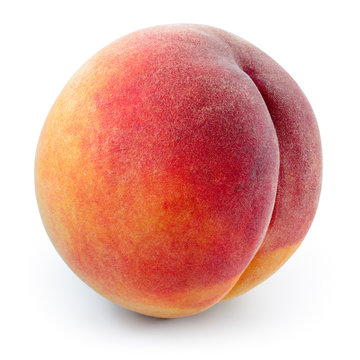 Peach isolated on white background. With clipping path.