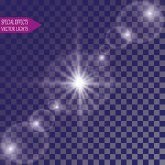 Glow light effect. sun Star burst with sparkles. Vector illustration