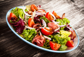 Smoked ham and vegetables 