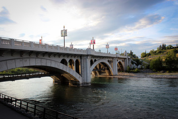 Fototapeta na wymiar Bridge over Bow River, Calgary, Canada