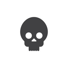 skull, cranium icon vector, solid logo illustration, pictogram isolated on white
