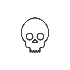 skull, cranium line icon, outline vector logo illustration, linear pictogram isolated on white