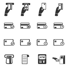 Credit card and atm icons . Vector illustration.