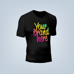 Vector illustration of blank t-shirt template, front design isolated