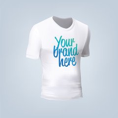 Vector illustration of blank t-shirt template, front design isolated