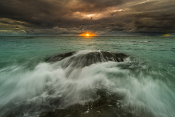 Fototapeta premium beautiful landscape of sunrise and sunset