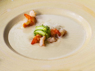 Cream-soup with shrimp