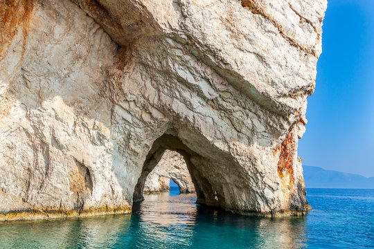 Sea caves, Zakynthos Island Greece