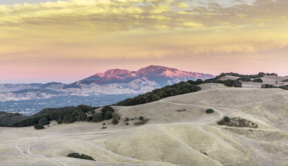 Mt. Diablo Sunset during California Drought. Contra Costa County, California, USA.