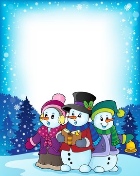 Snowmen carol singers theme image 3