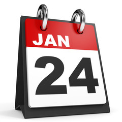 Fototapeta premium January 24. Calendar on white background.