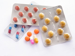 multicolor pills and capsules