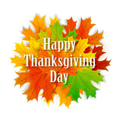 Happy Thanksgiving day background with leaves