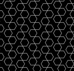 Abstract geometric black and white hipster fashion design print hexagon pattern