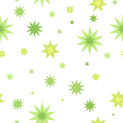 Seamless Pattern Star Splashes Isolated on White