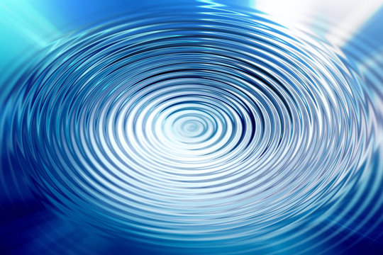 Abstract blue shiny swirling water pattern effect background. Artistic circle blurred spin water background.
