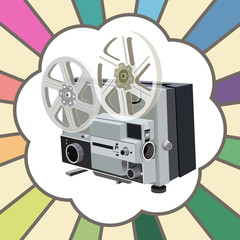 Naklejka premium Retro photo camera. Vintage vector illustration