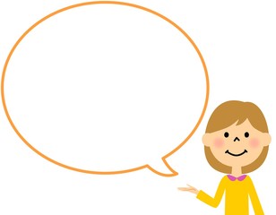 案内する女の子　ふきだし