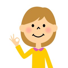 OKサインする女の子