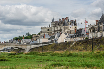 Amboise old town with medieval castle. Loire Valley. France.